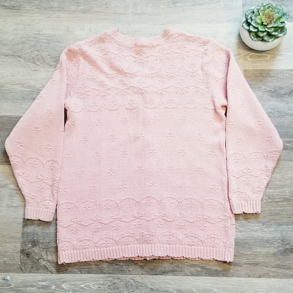 Knit Button Cardigan in Soft Pink - Picture 3 of 4